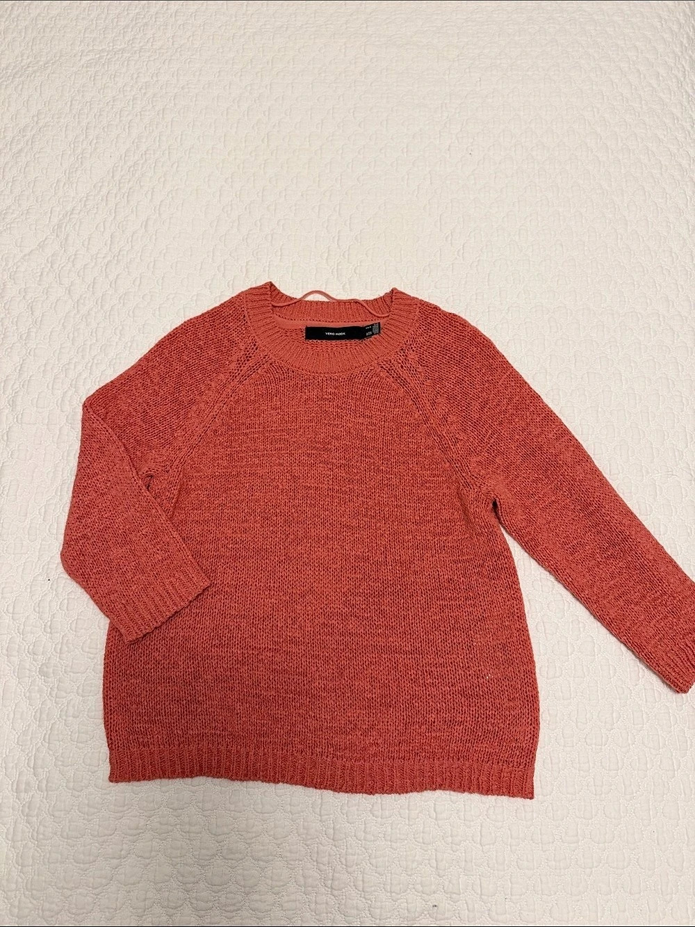 Vero Moda Knit Crewneck Sweater in Pink Orange Size Small